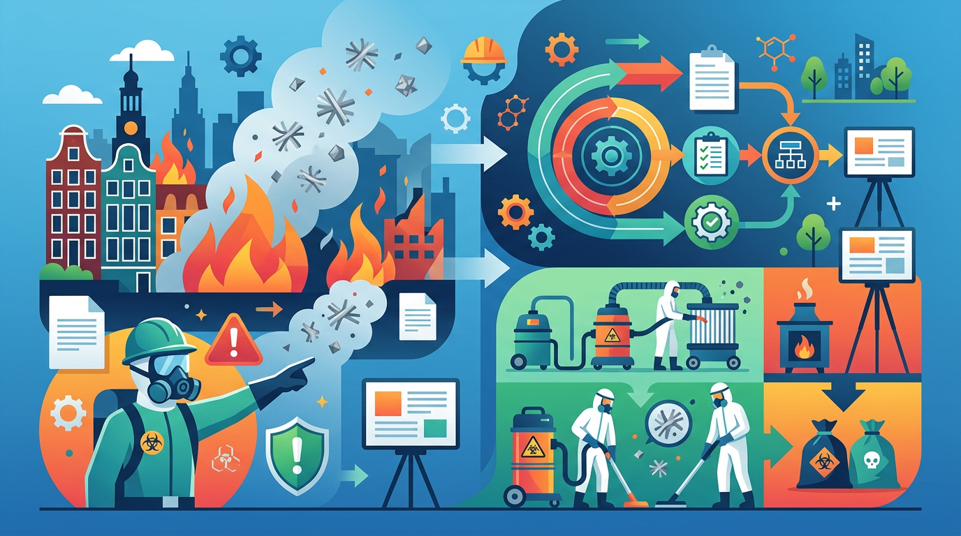 Asbest na brand Amsterdam: Protocol, Gevaren & Sanering - illustratie